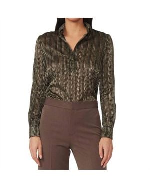 Gilner Farrar Lia Satin Burnout Blouse - Brown