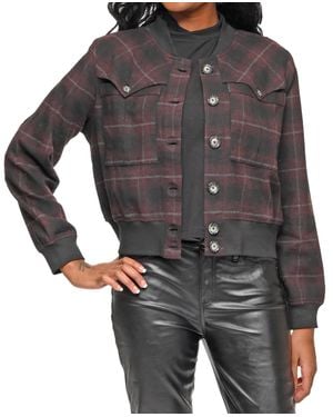 Tulip Clothing Bobbi Long Sleeve Bomber Jacket - Gray
