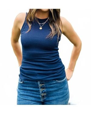 Michael Stars Halley Ruched Tank Top - Blue