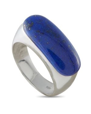 LB Exclusive 14K Lapis Lazuli Signet Ring Mf09-062626 - Blue