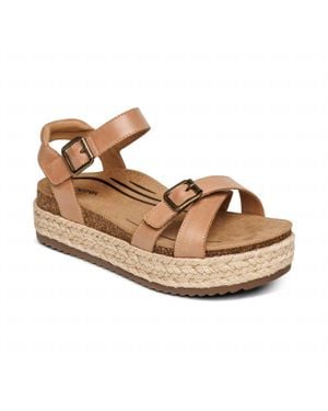 Aetrex Paula Platform Sandal - Metallic