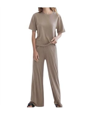 Things Between Modal Oversized Tee Relaxed-Fit Pants Lounge Set - Natural