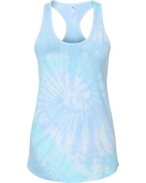 Colortone Tie-Dyed Racerback Tank Top - Blue