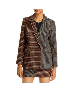 Rails Cody Checkered Polyester Two-Button Blazer - Brown