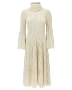 Antonino Valenti Cashmere Midi Skirt - Natural