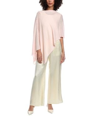 Hannah Rose Pearl Trim Cashmere Topper - Natural