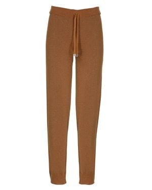 Kangra Cotton Lurex Straight-Leg Pants - Brown