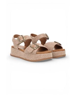 Blowfish Faux Leather Platform Sandals - Brown