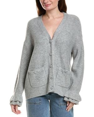 Cece Ruffle Cuff Cardigan - Gray