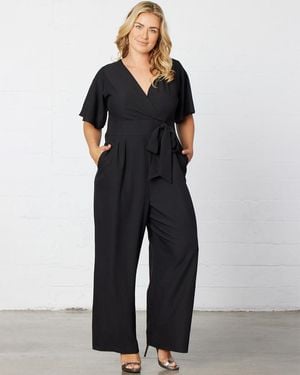 Kiyonna Charisma Crepe Jumpsuit - Blue
