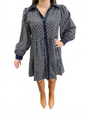 Jodifil Five Stars Long Sleeve Dress - Gray