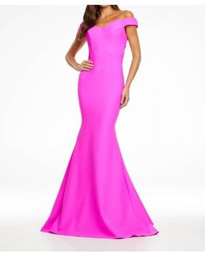 Ashley Lauren Off The Shoulder Gown - Pink