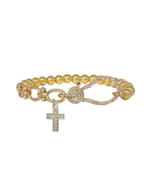 Love Larissa Cross Stretch Bracelet - Metallic