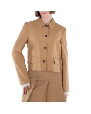 Marni Single-Breasted Wool Blazer Jacket - Brown
