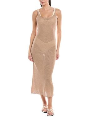 Onia Textured Sweater Scoop Linen Maxi Dress - Natural