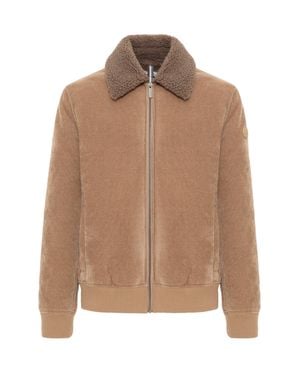 Colmar Corduroy Zip Jacket With Faux Shearling Collar - Brown