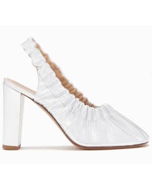 Ulla Johnson Lucia Leather Ruched High Heeled Shoes - White
