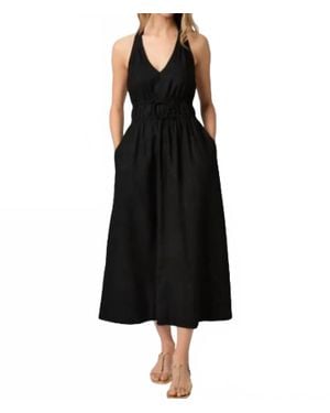 PAIGE Alysha Linen Halter Dress - Black