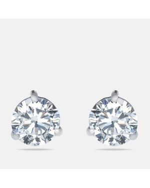 The Diamond Edit 0.62 Cts Round Brilliant Cut 18K Lab Grown Diamonds Solitaire Stud Earrings - White