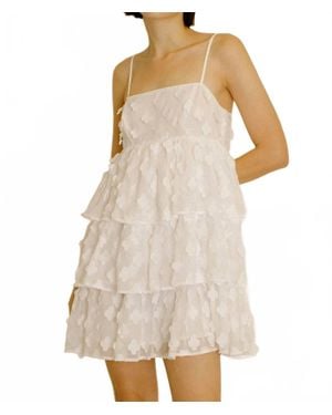Storia Clover Applique Mini Dress - Natural