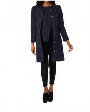 Sail To Sable Tweed Coat - Blue