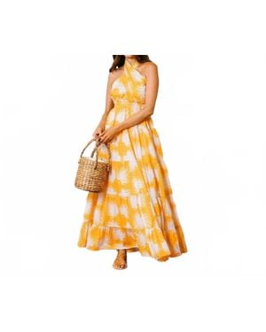 SUNSHINE TIENDA Halter Capri Dress - Orange