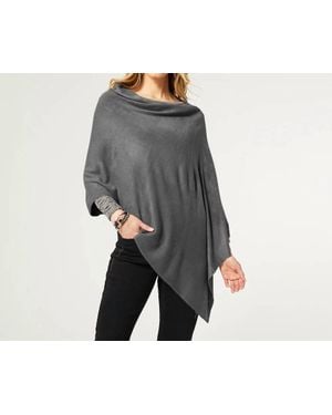 Coco + Carmen Asymmetrical Lightweight Poncho - Gray