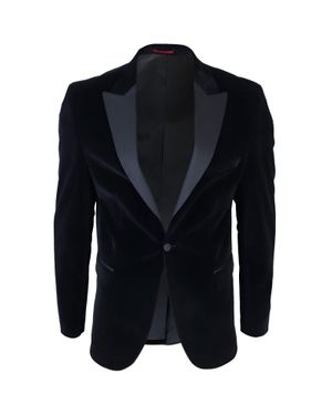Oliver Tweed Velvet Dinner Tuxedo Suit Jacket Blazer - Blue