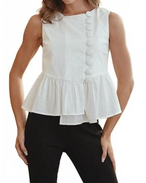 Beige Botany Layla Ruffle Top - Gray