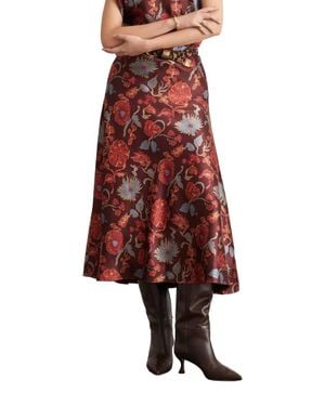 Tanya Taylor Beth Midi Skirt - Red