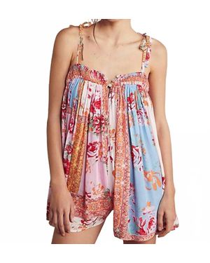 Free People Rule The World Romper - Red