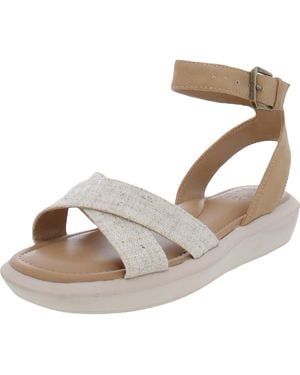 Naturalizer Jamila Faux Leather Ankle Strap Wedge Sandals - Brown