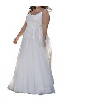 Allure Romance Scoop Neckline Wedding Dress - Multicolor