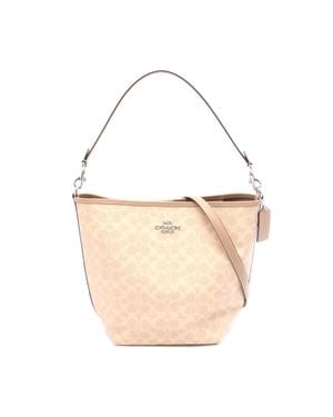 COACH Large Signature Bucket Shoulder Bag - Natural