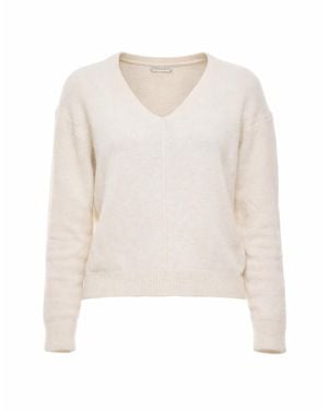 Transit V-Neck Alpaca Blend Sweater With - White