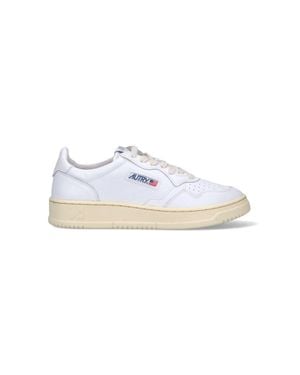 Autry Medalist Leather Low-Top Sneakers - White