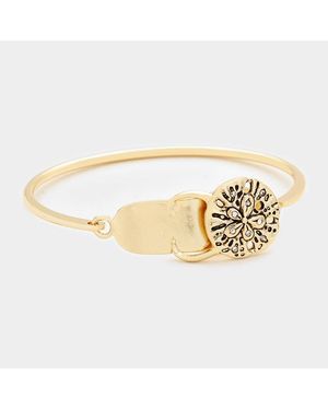 Fashnzfab Flip Flops Slippers Sand Dollar Hook Bracelet Antique - Metallic