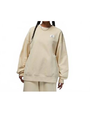 Nike Flight Fleece Crewneck Top - Natural