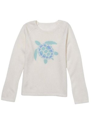 J.McLaughlin J. Mclaughlin Sea Turtle Shield Cashmere Top - White