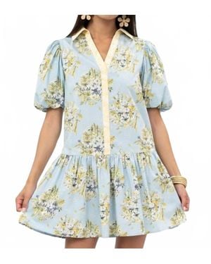 Uncle Frank Banded Front Dress - Blue