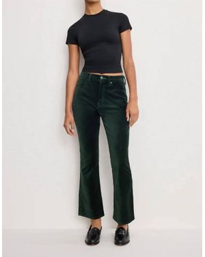 GOOD AMERICAN Velvet Good High Rise Kick Flare Pants - Blue