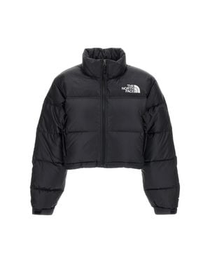 The North Face Nuptse Short Packable Hood Cropped Down Jacket - Black
