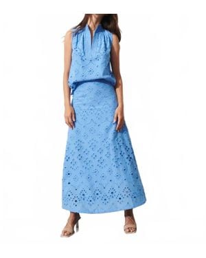 Figue Poppy Maxi Skirt - Blue