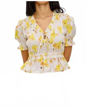 Rails Fontaine Short Puff Sleeve Top - Yellow