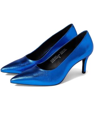 Seychelles Motive Pumps Metallic Leather Pointed Toe Htat195 - Blue