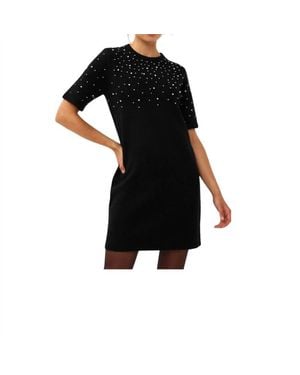 EsQualo Pearl Mini Dress - Black