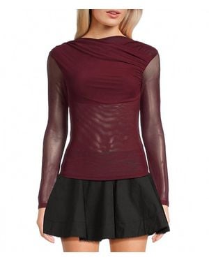 Nia Aria Mesh Long Sleeve Top - Purple