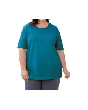 On The Plus Side Cotton Short Sleeve Tee - Blue