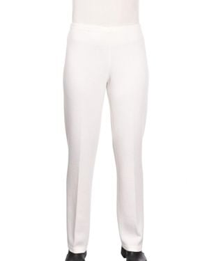 Gran Sasso Straight-Leg Wool Pants With Subtle Seam Detail - White