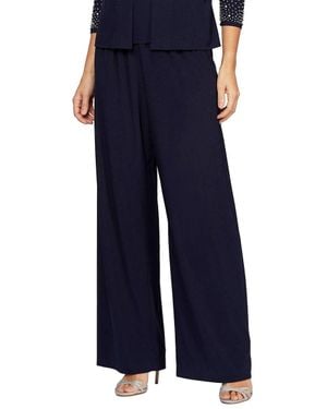 Alex Evenings Matte Jersey Straight Leg Long Pants - Blue